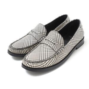 Saint Laurent Paris Loafers Size 40 Staggered Check Logo Smoo Scuff Zipper